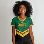 Custom Jamaica 2026 Kingsmen Cricket Women V-Neck T-Shirt We Are Tallawah