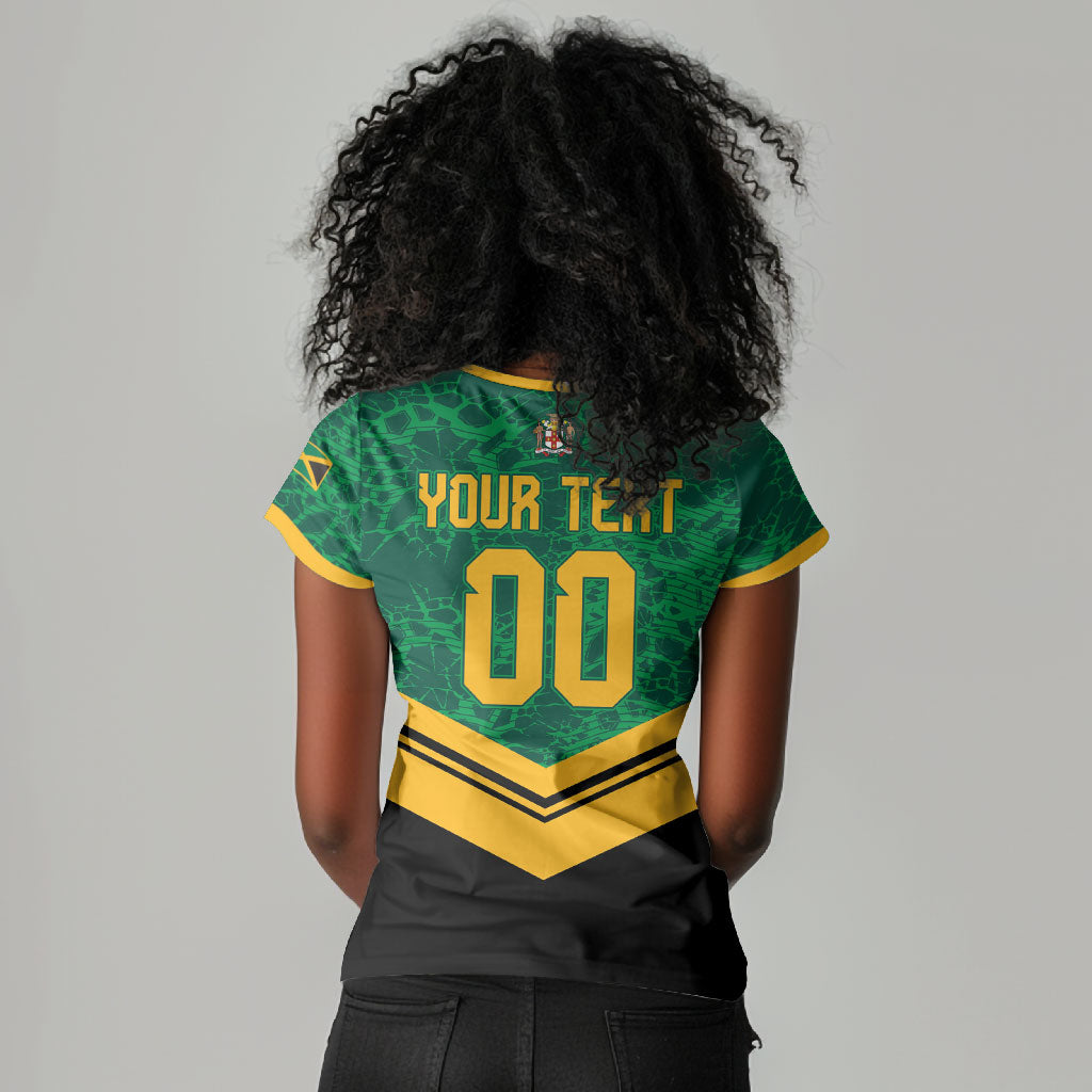 Custom Jamaica 2026 Kingsmen Cricket Women V-Neck T-Shirt We Are Tallawah
