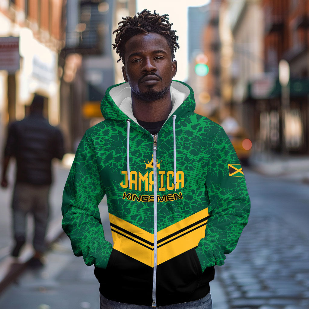 Custom Jamaica 2026 Kingsmen Cricket Zip Hoodie We Are Tallawah