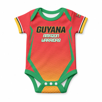 Custom Guyana 2026 Amazon Warriors Cricket Baby Onesie Go Champions