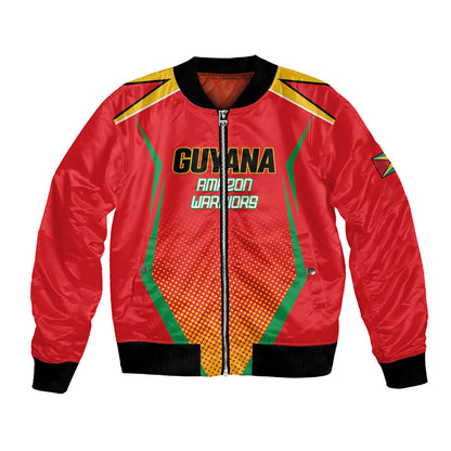 Custom Guyana 2026 Amazon Warriors Cricket Bomber Jacket Go Champions