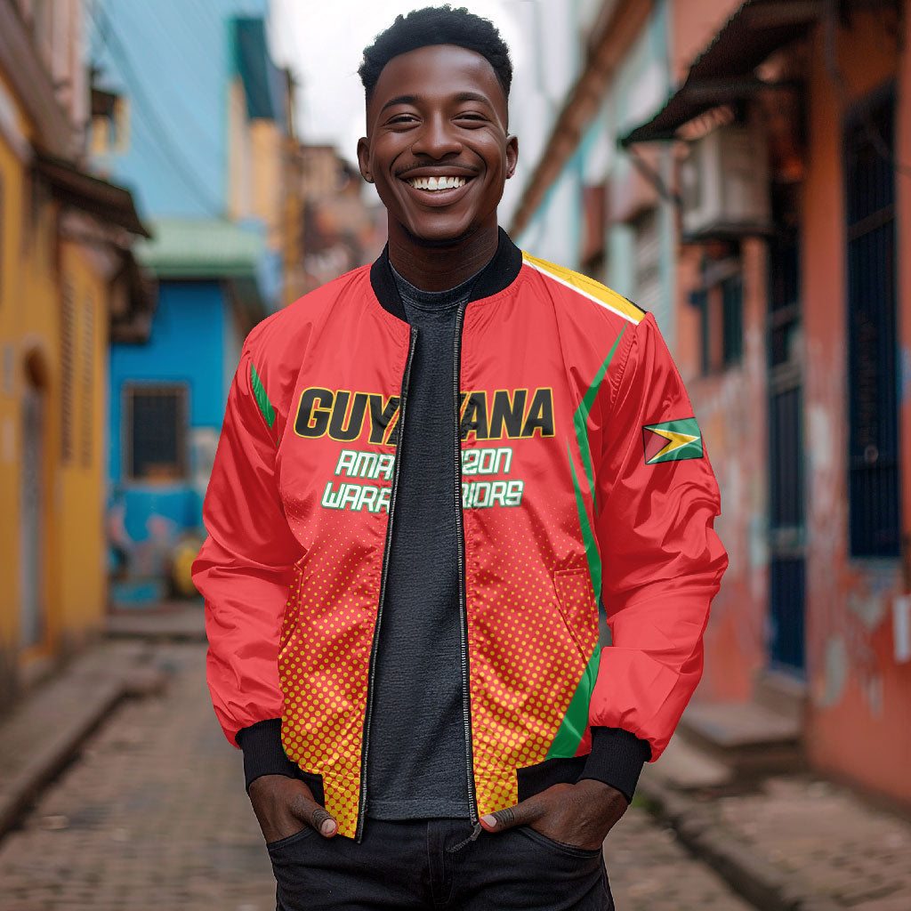 Custom Guyana 2026 Amazon Warriors Cricket Bomber Jacket Go Champions