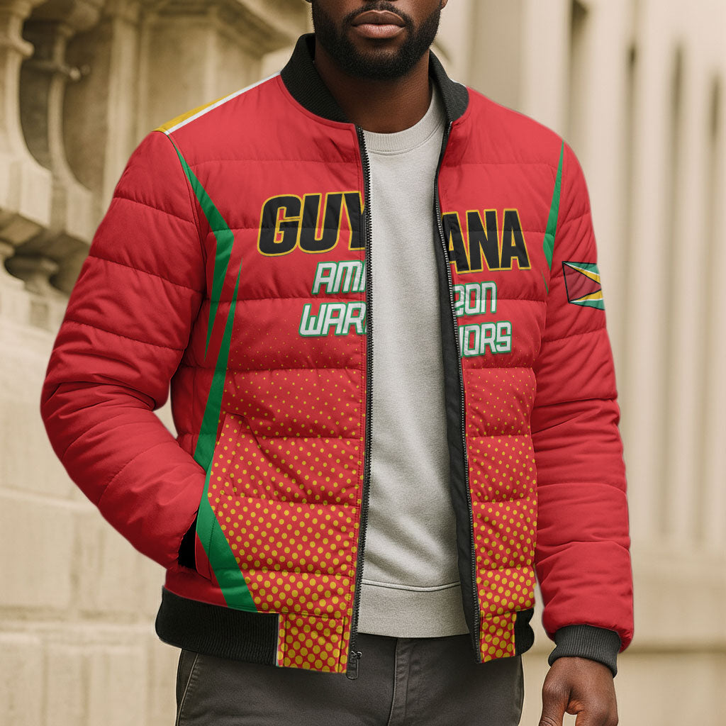 Custom Guyana 2026 Amazon Warriors Cricket Bomber Puffer Jacket Go Champions