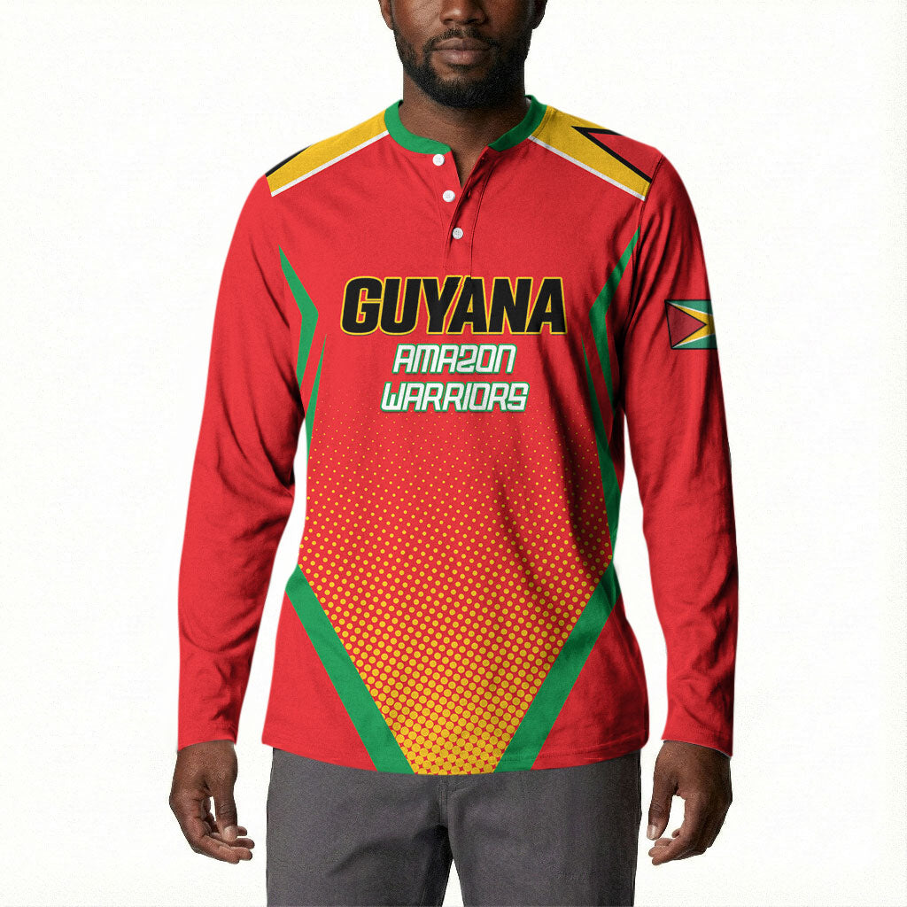 Custom Guyana 2026 Amazon Warriors Cricket Button Sweatshirt Go Champions