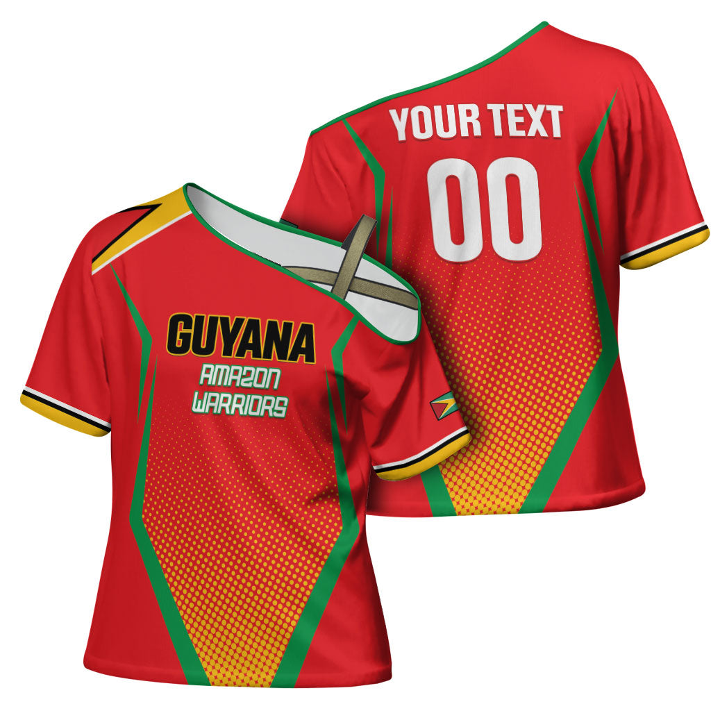 Custom Guyana 2026 Amazon Warriors Cricket Cross Shoulder Shirt Go Champions