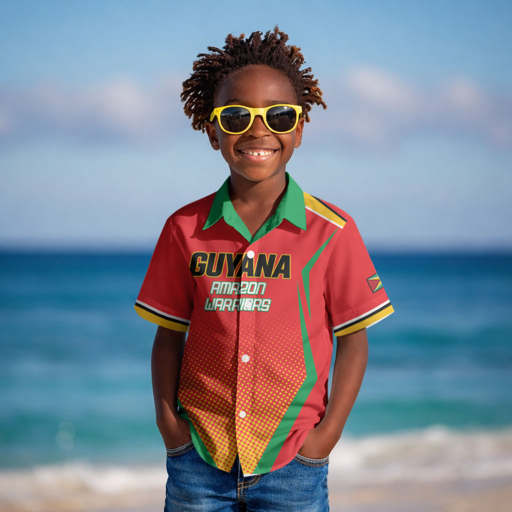 Custom Guyana 2026 Amazon Warriors Cricket Kid Hawaiian Shirt Go Champions