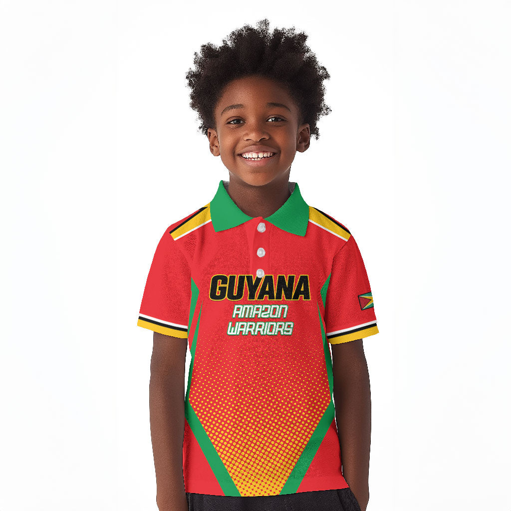 Custom Guyana 2026 Amazon Warriors Cricket Kid Polo Shirt Go Champions