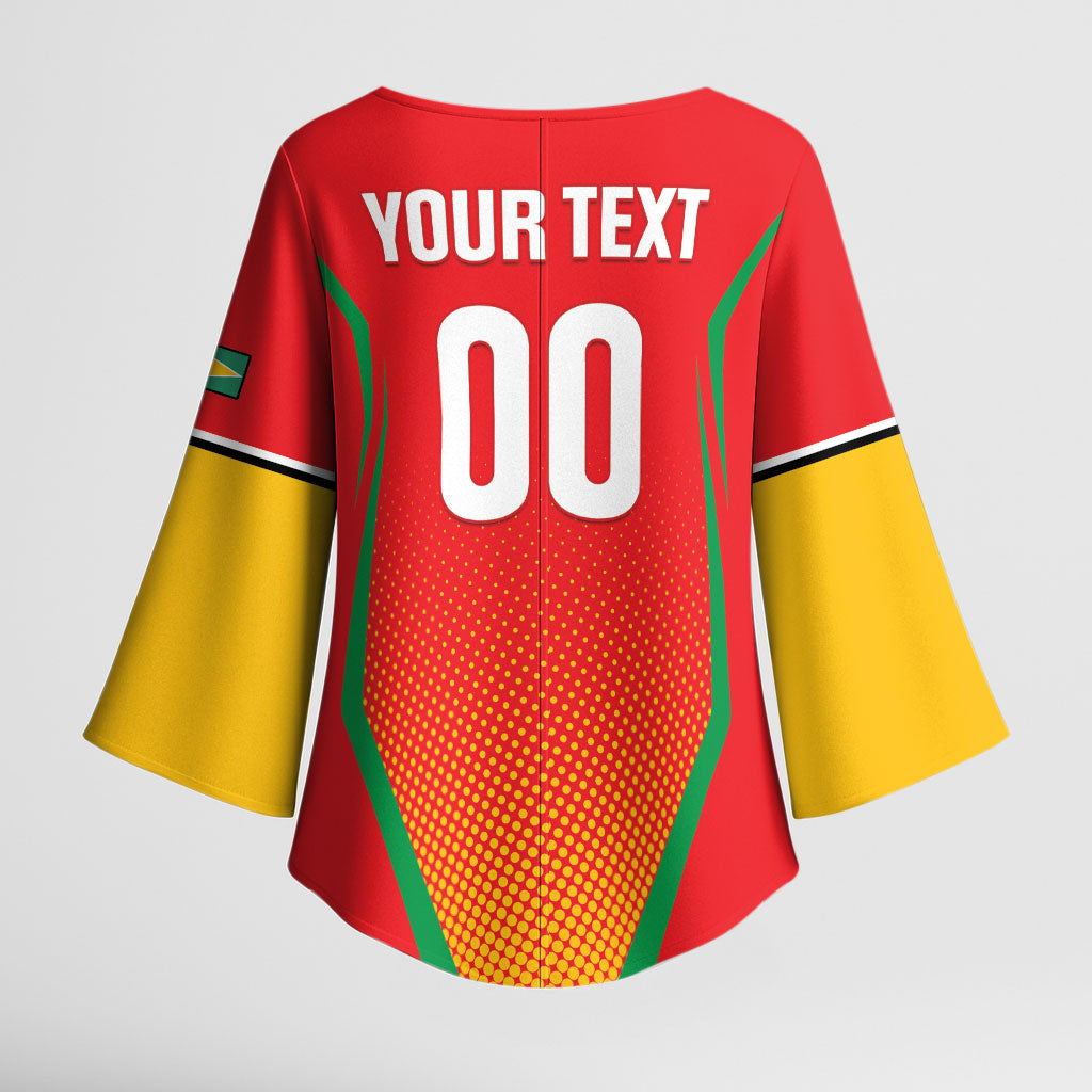 Custom Guyana 2026 Amazon Warriors Cricket Kimono Sleeve Blouse Go Champions