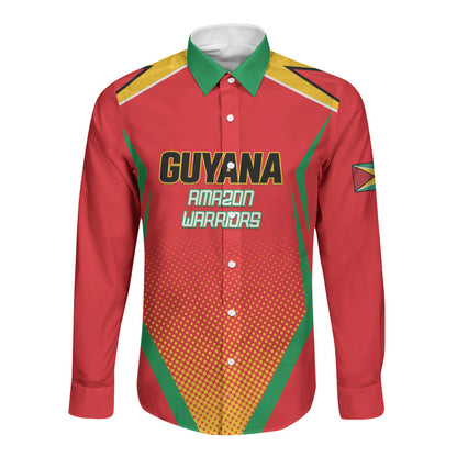 Custom Guyana 2026 Amazon Warriors Cricket Long Sleeve Button Shirt Go Champions