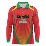 Custom Guyana 2026 Amazon Warriors Cricket Long Sleeve Polo Shirt Go Champions