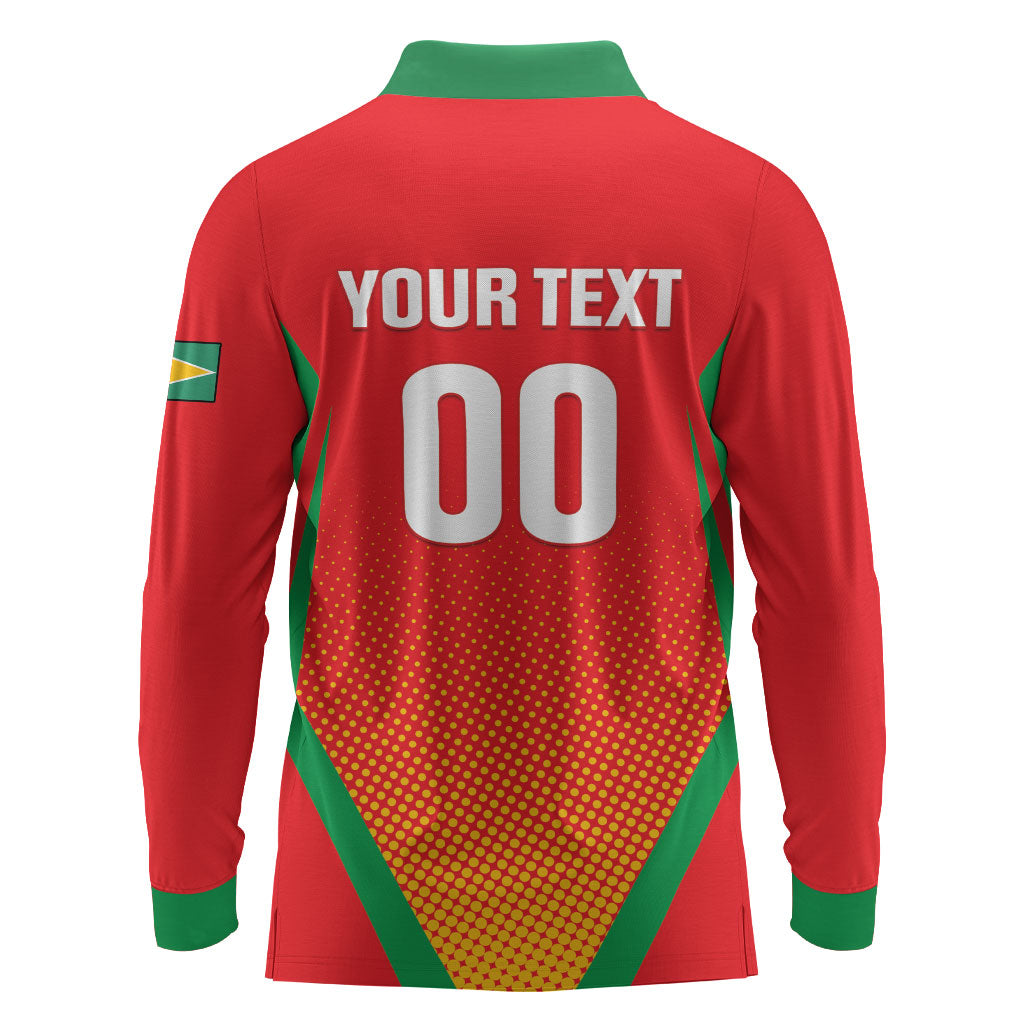 Custom Guyana 2026 Amazon Warriors Cricket Long Sleeve Polo Shirt Go Champions