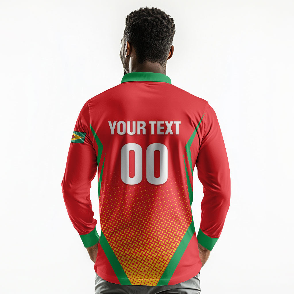 Custom Guyana 2026 Amazon Warriors Cricket Long Sleeve Polo Shirt Go Champions