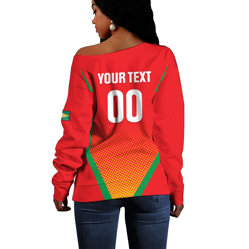 Custom Guyana 2026 Amazon Warriors Cricket Off Shoulder Sweater Go Champions