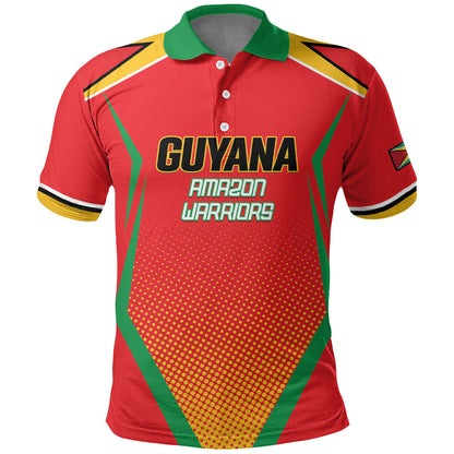 Custom Guyana 2026 Amazon Warriors Cricket Polo Shirt Go Champions