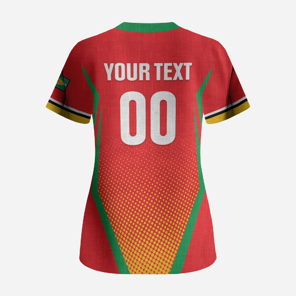 Custom Guyana 2026 Amazon Warriors Cricket Scrub Top Go Champions