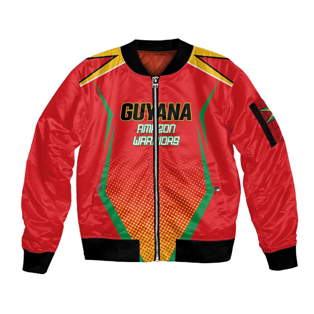 Custom Guyana 2026 Amazon Warriors Cricket Sleeve Zip Bomber Jacket Go Champions