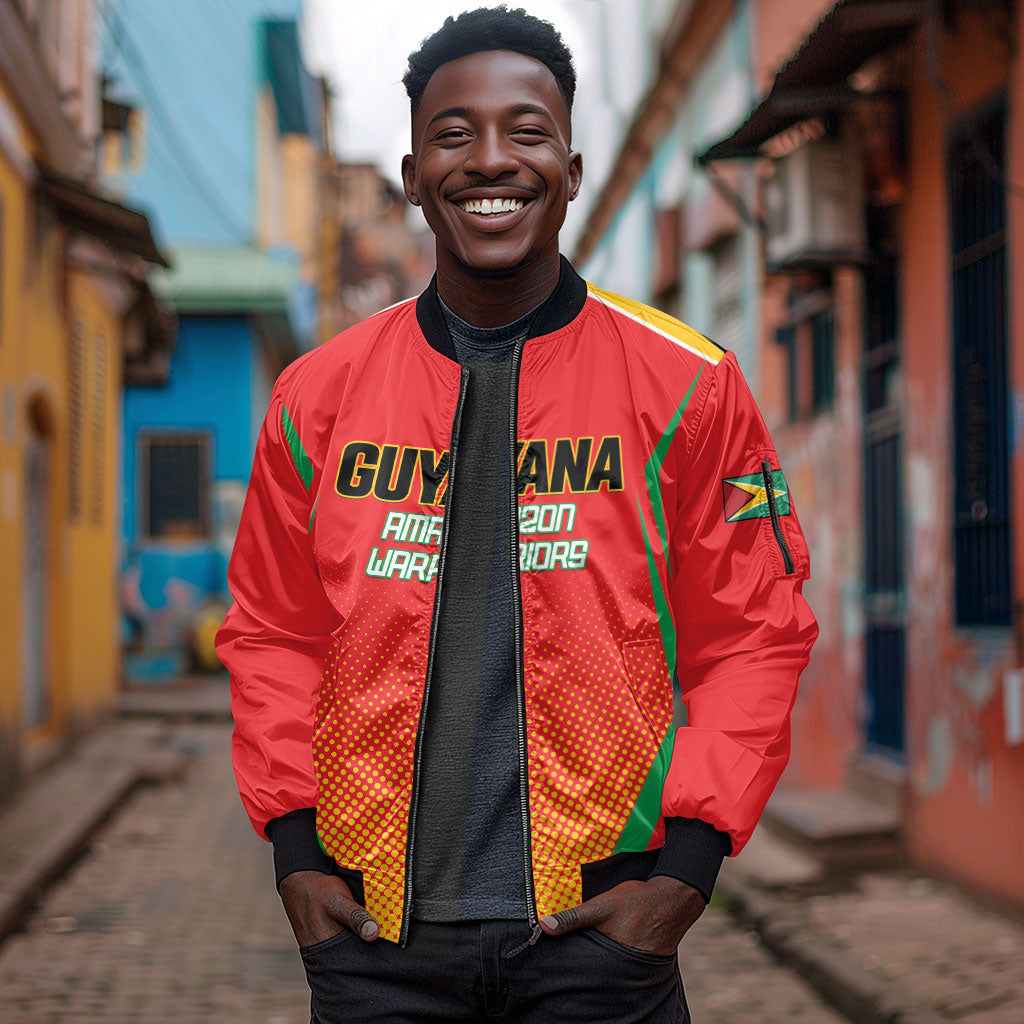 Custom Guyana 2026 Amazon Warriors Cricket Sleeve Zip Bomber Jacket Go Champions