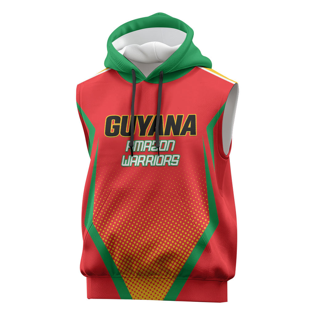Custom Guyana 2026 Amazon Warriors Cricket Sleeveless Hoodie Go Champions