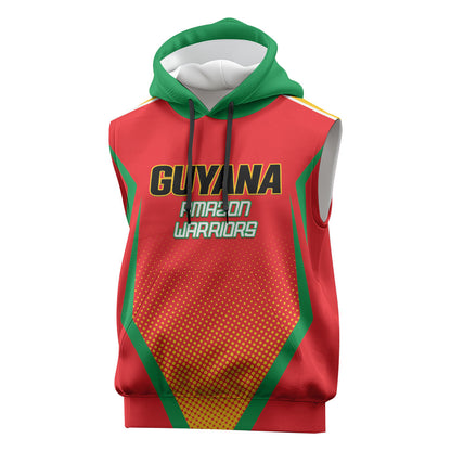 Custom Guyana 2026 Amazon Warriors Cricket Sleeveless Hoodie Go Champions