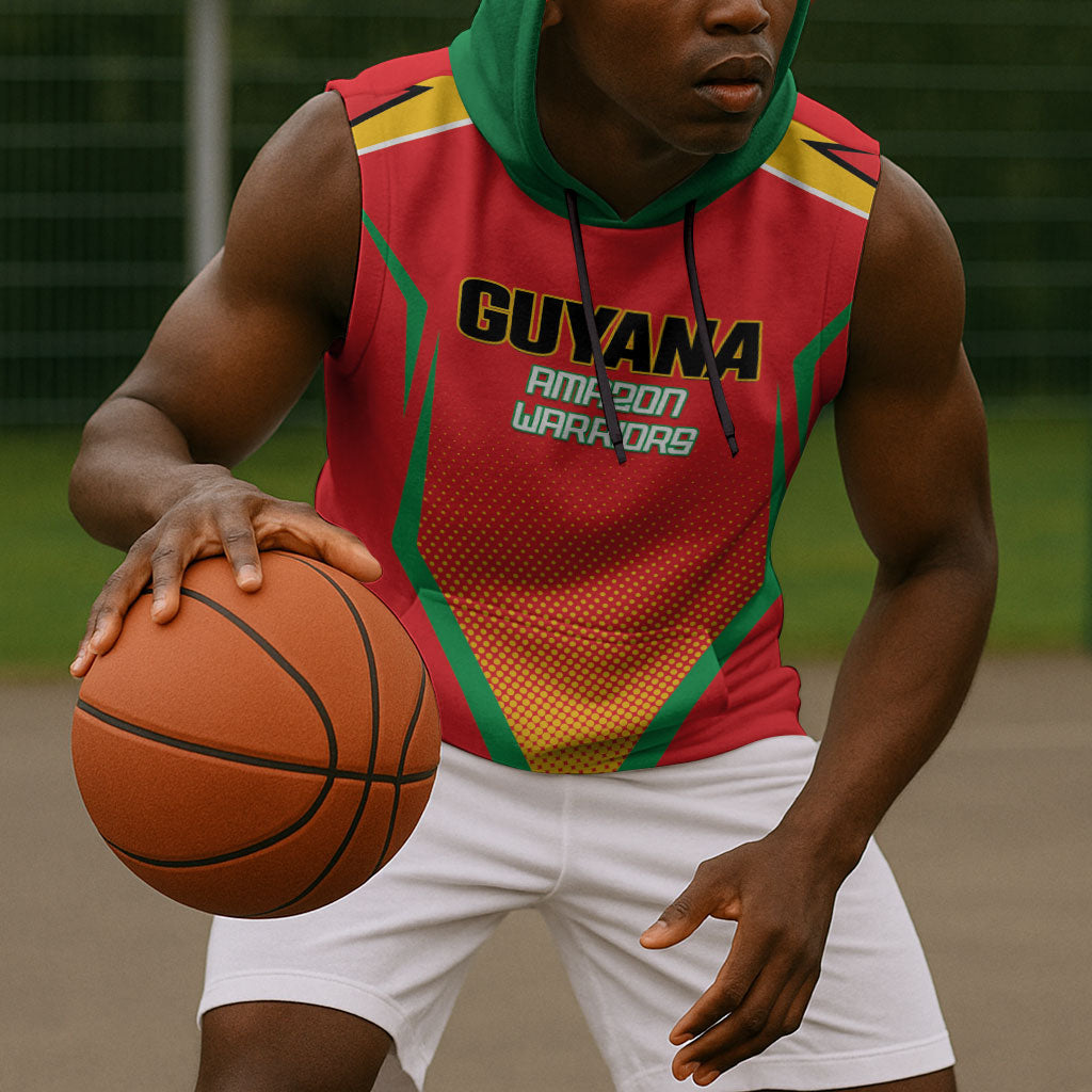 Custom Guyana 2026 Amazon Warriors Cricket Sleeveless Hoodie Go Champions