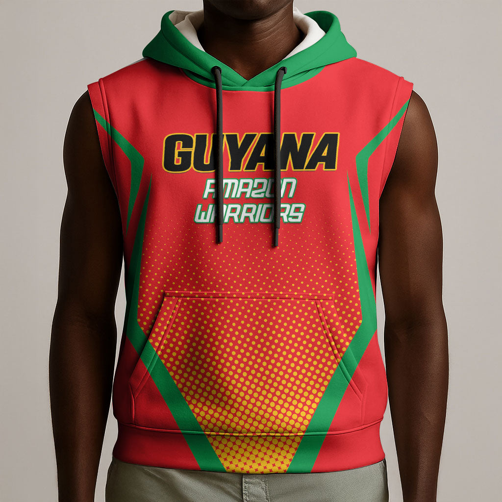 Custom Guyana 2026 Amazon Warriors Cricket Sleeveless Hoodie Go Champions