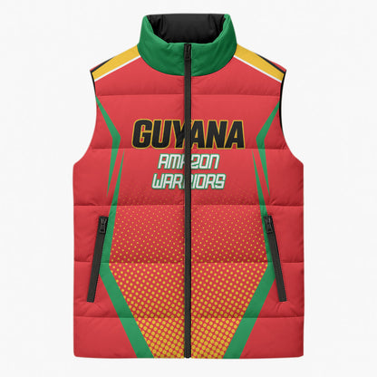 Custom Guyana 2026 Amazon Warriors Cricket Sleeveless Puffer Jacket Go Champions