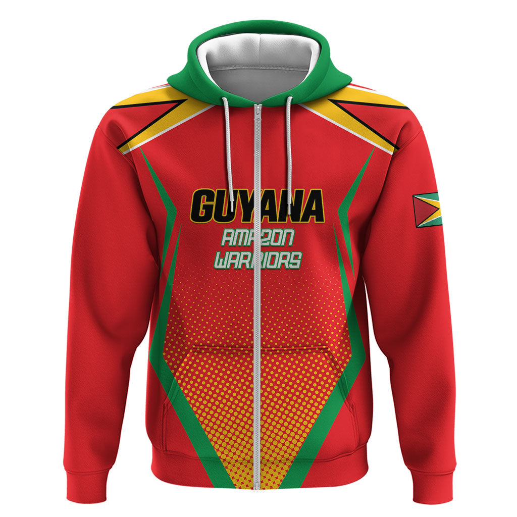 Custom Guyana 2026 Amazon Warriors Cricket Zip Hoodie Go Champions