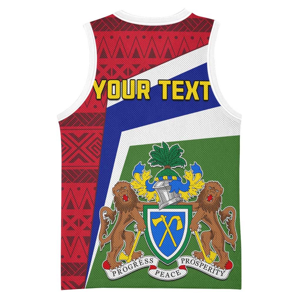 Gambia Independence Day Basketball Jersey with Coat of Arms and African Pattern LT01