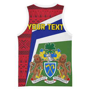 Gambia Independence Day Basketball Jersey with Coat of Arms and African Pattern LT01