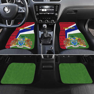 Gambia Independence Day Car Mats with Coat of Arms and African Pattern