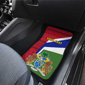 Gambia Independence Day Car Mats with Coat of Arms and African Pattern