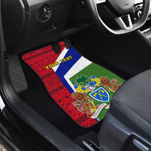 Gambia Independence Day Car Mats with Coat of Arms and African Pattern