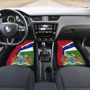 Gambia Independence Day Car Mats with Coat of Arms and African Pattern