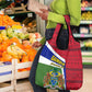 Gambia Independence Day Grocery Bag with Coat of Arms and African Pattern