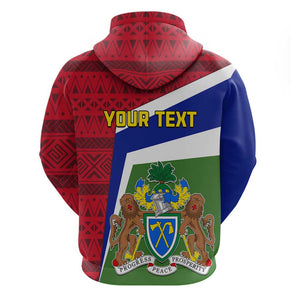 Gambia Independence Day Hoodie with Coat of Arms and African Pattern