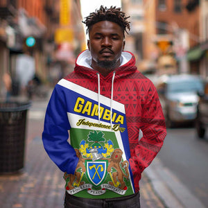 Gambia Independence Day Hoodie with Coat of Arms and African Pattern