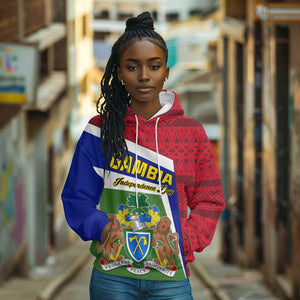 Gambia Independence Day Hoodie with Coat of Arms and African Pattern