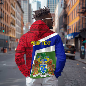 Gambia Independence Day Hoodie with Coat of Arms and African Pattern