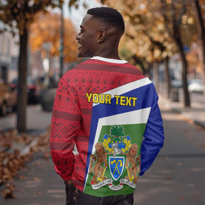 Gambia Independence Day Sweatshirt with Coat of Arms and African Pattern