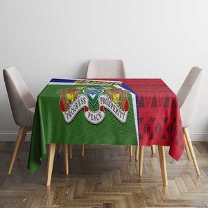 Gambia Independence Day Tablecloth with Coat of Arms and African Pattern