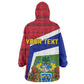 Gambia Independence Day Wearable Blanket Hoodie with Coat of Arms and African Pattern