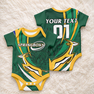 Custom Rugby South Africa Baby Onesie Springbok Go Champions