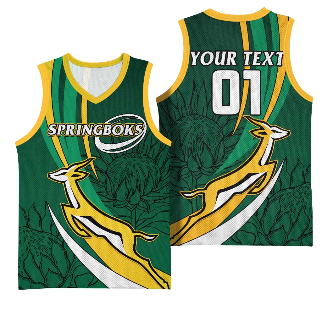 Personalized South Africa Rugby Basketball Jersey - Springboks Go Champions, World Cup LT01