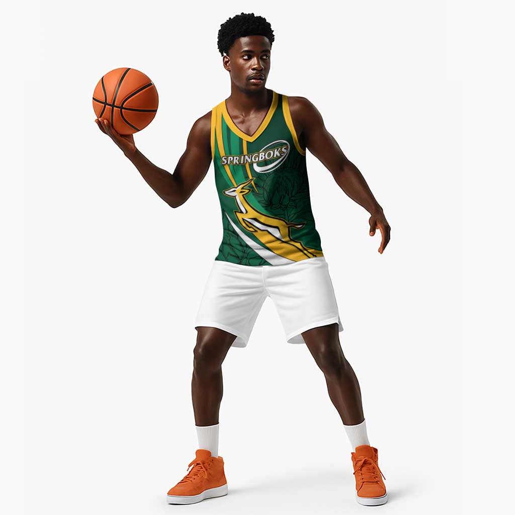 Personalized South Africa Rugby Basketball Jersey - Springboks Go Champions, World Cup LT01