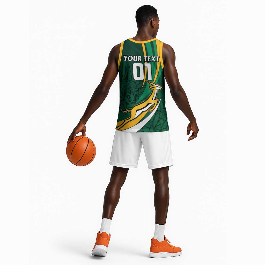 Personalized South Africa Rugby Basketball Jersey - Springboks Go Champions, World Cup LT01