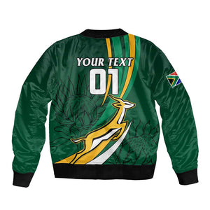 Personalized South Africa Rugby Bomber Jacket - Springboks Go Champions, World Cup