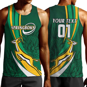 Personalized South Africa Rugby Men Tank Top - Springboks Go Champions, World Cup