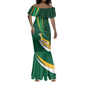 Personalized South Africa Rugby Mermaid Dress - Springboks Go Champions, World Cup