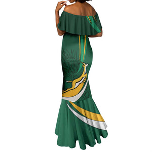 Personalized South Africa Rugby Mermaid Dress - Springboks Go Champions, World Cup