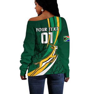 Personalized South Africa Rugby Off Shoulder Sweater - Springboks Go Champions, World Cup